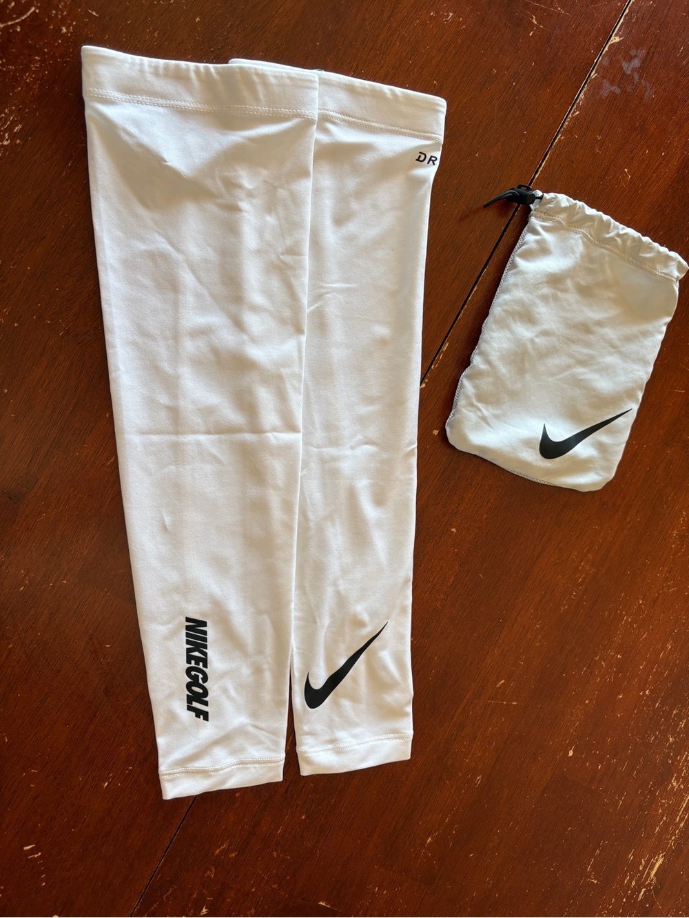 Nike White Performance Sleeve Covers with Embossed Logo